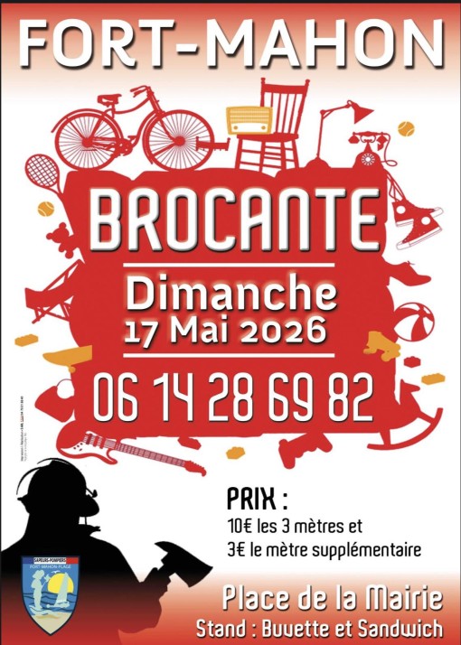 Affiche de Brocante des Sapeurs Pompiers